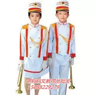 Student drum number suit, flag bearer suit, flag-raising suit, red vertical stripe band suit, drum suit, gift costume