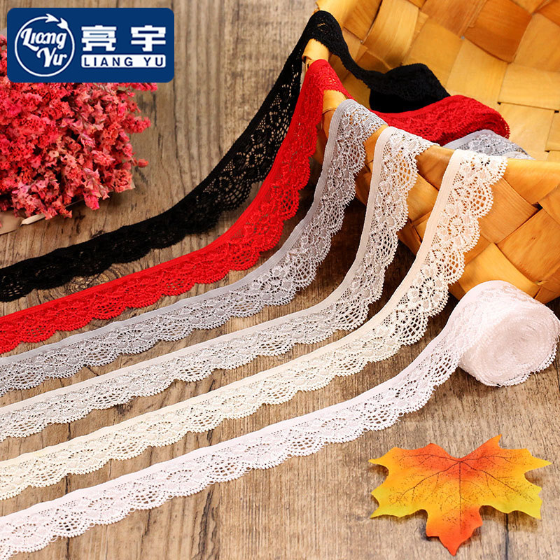 Black lace edge stretch lace lace clothes color white fabric accessories clothing accessories decoration handmade DIY