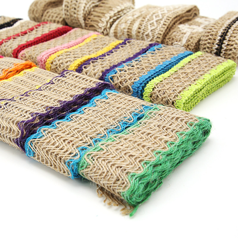 Hemp rope decorative rope hand-woven DIY cotton hemp vase material lace color craft gift decoration wide flat hemp ribbon