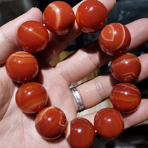 Natural Nanjing Rain Flower Stone Red Manau Tangle Silk Manau Bracelet Jade Medullary Strings 20MM Men and Women Crystal