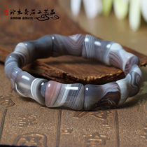 Nanjing Bamboo Festival Rain Flower Stone Bracelet Natural Boutique Tangle Silk Agate Transshipment Handstring Bracelet Crystal Bone Flat Block