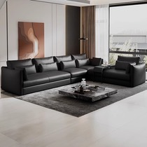 New Italian minimalist leather living room size corner imperial concubine straight four-seater leather art sofa