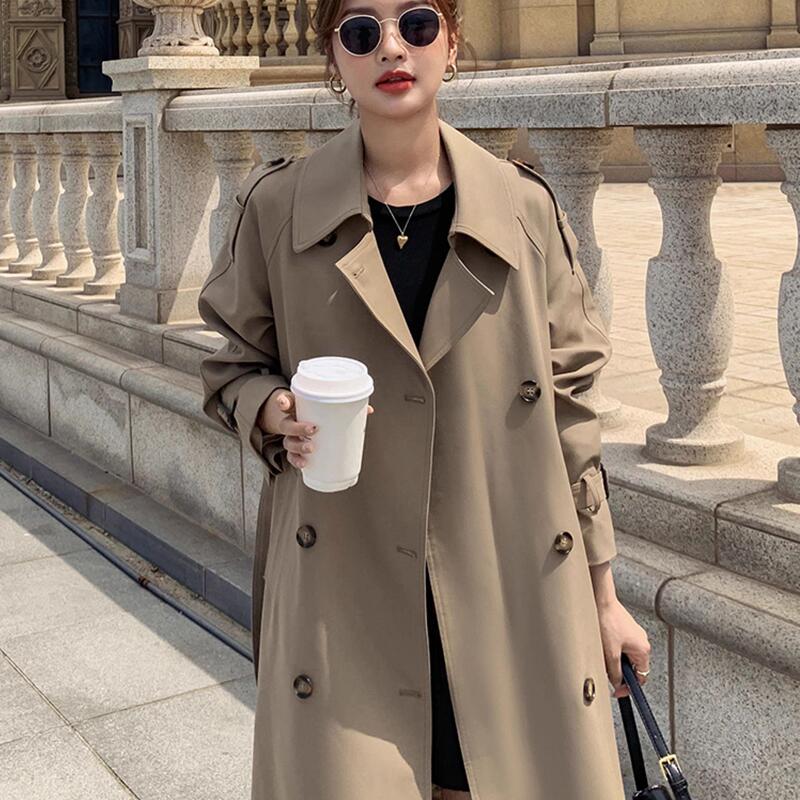 Long Oversized Trench Coat for Tall Women, Extra-Long Style That Reaches the Ankle, Spring and Autumn, High-End and Elegant