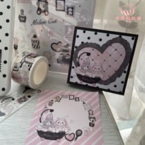 The Cat × White original black pink cartoon Rabbit Rabbit to sign this convenience post