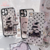 Sub-Watermelon Cat Original-Rabbit Rabbit Cute Black Pink Liquid Silicone Transparent Skin Sensation Softshell Phone Shell