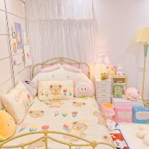 Tulip Bear Bear-Sub-Watermelons cat original pure cotton four sets of warm teas with brown plaid beds