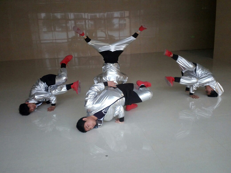 Trang phục nhảy hip-hop hip-hop trang phục áo khoác HIPHOP nhóm hip-hop sáng bóng màu kim loại nam và nữ váy trẻ em hàn quốc
