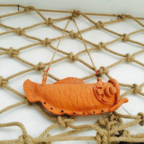 Hemp rope net decorative net pendant net work display net climbing net balcony protective web spider web brown rope net