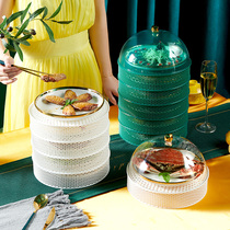 Dining table cover summer new breathable multi-layer household hollow plastic dust-proof food leftovers anti-fly artifact