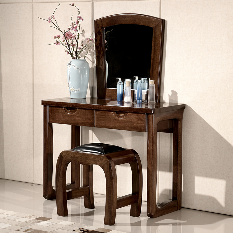 South American black walnut solid wood dressing table stool dressing table chair combination modern bedroom small apartment furniture