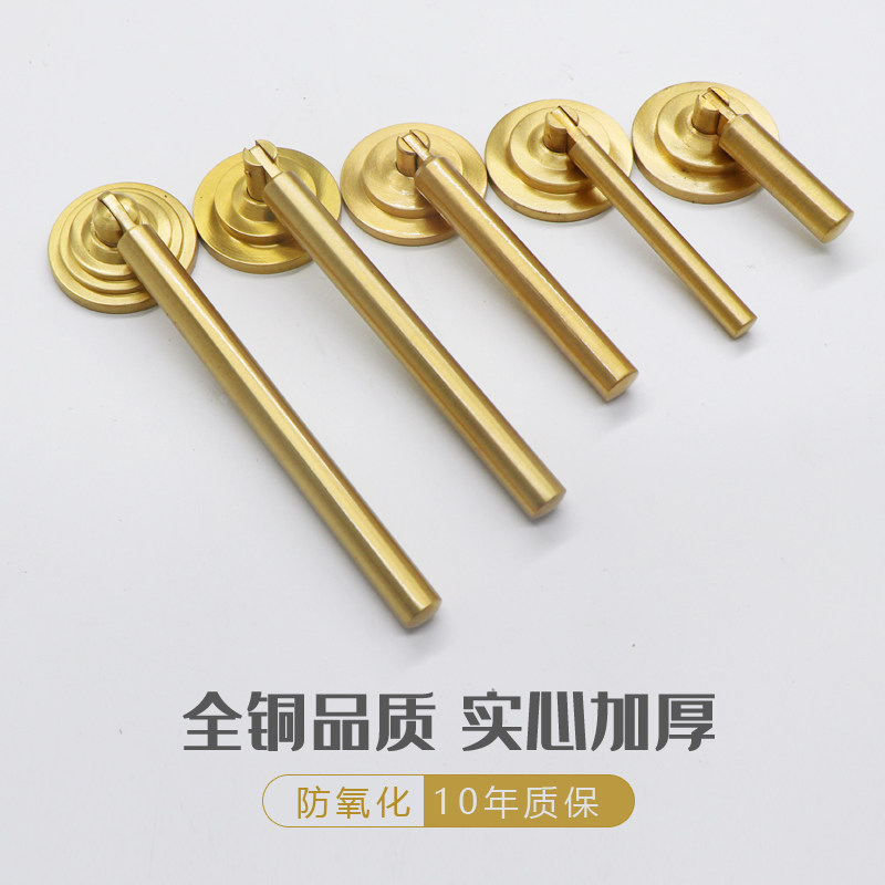 Modern drawers cupboard brass golden integral cupboard wardrobe hardware handle round suspension rod minimalist New Chinese cabinet door handle