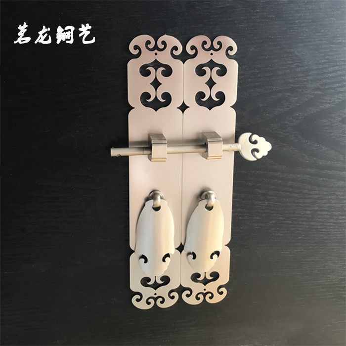 New Chinese Thickened White Bronze Bar Cabinet Door Handle Accessories Red Wood Furniture High Nickel White Overall Cabinet Wardrobe Door Handle