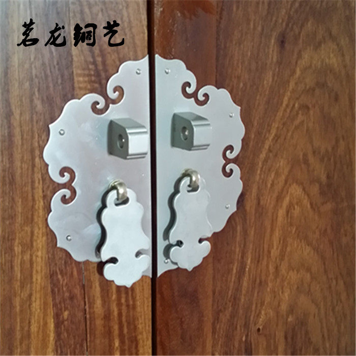 New Chinese white bronze red wood furniture cabinet door copper accessories copper handle thickened plated nickel vegan face door plate copper handle pull handle