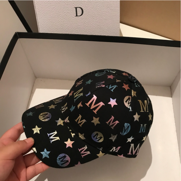 New Japanese graffiti letter baseball cap for women, versatile for both men and women, curved brim sun hat, casual and fashionable baseball cap detail image 7