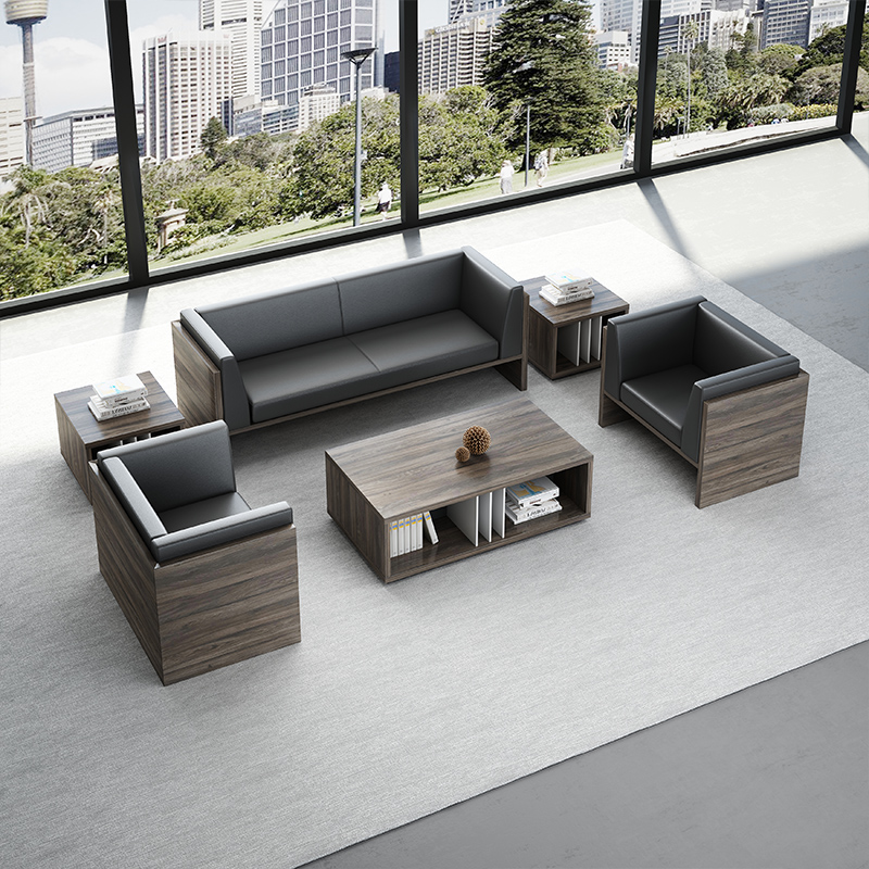 Office sofa minimalist modern owner's office reception sofa business guests in talks on sofa tea table combinations