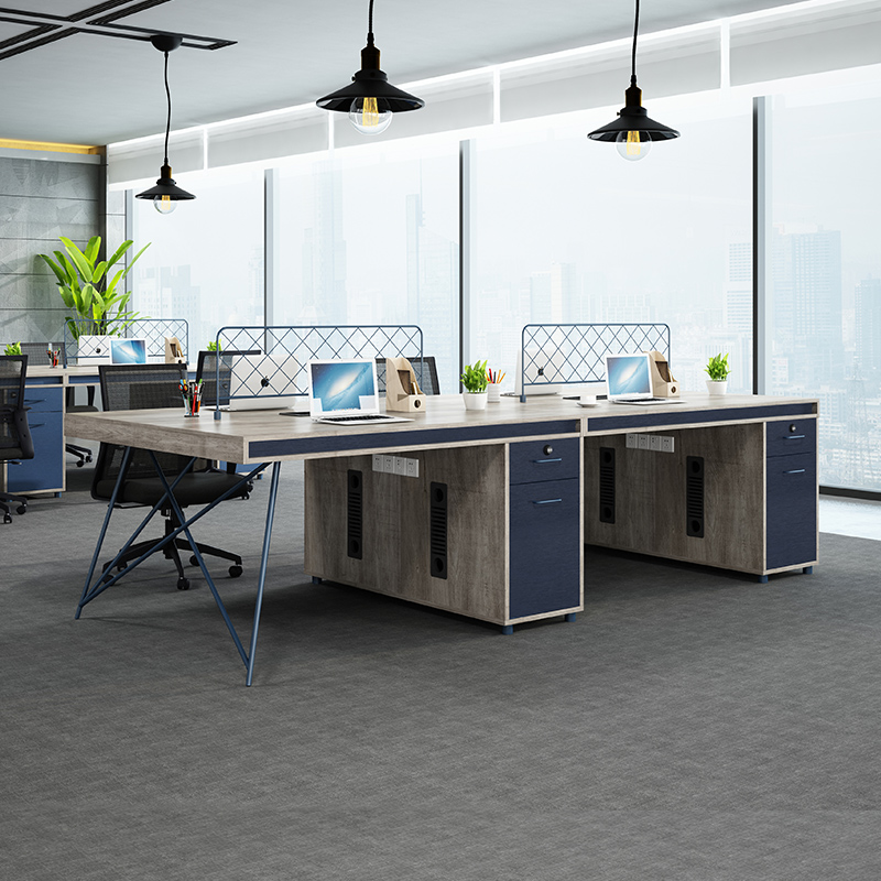 Staff Desk Industrial Wind Double Finance Desk Staff Table Deck Computer Table And Chairs Combination Of Four Six People Innate Furniture