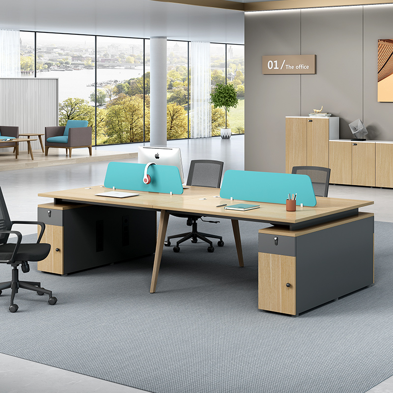 Staff desk simple modern staff table and chair combination office screen card seat double 4 6 8 people work place