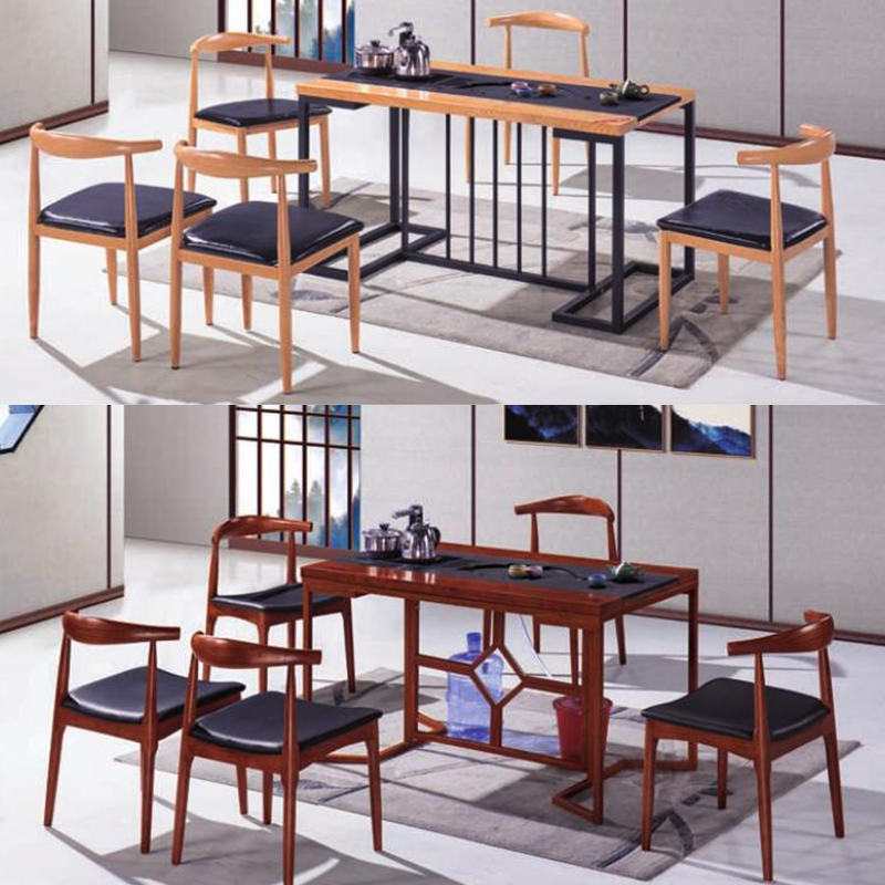 Solid wood tea table and chair combination simple coffee table drinking tea table set one office tea making table Chinese kung fu tea table