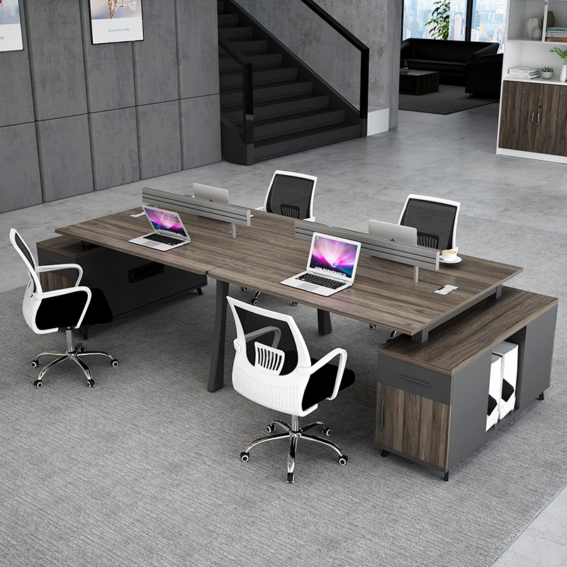 Desk chair combination minimalist modern office furniture computerized desk screen staff desk 2 4 people