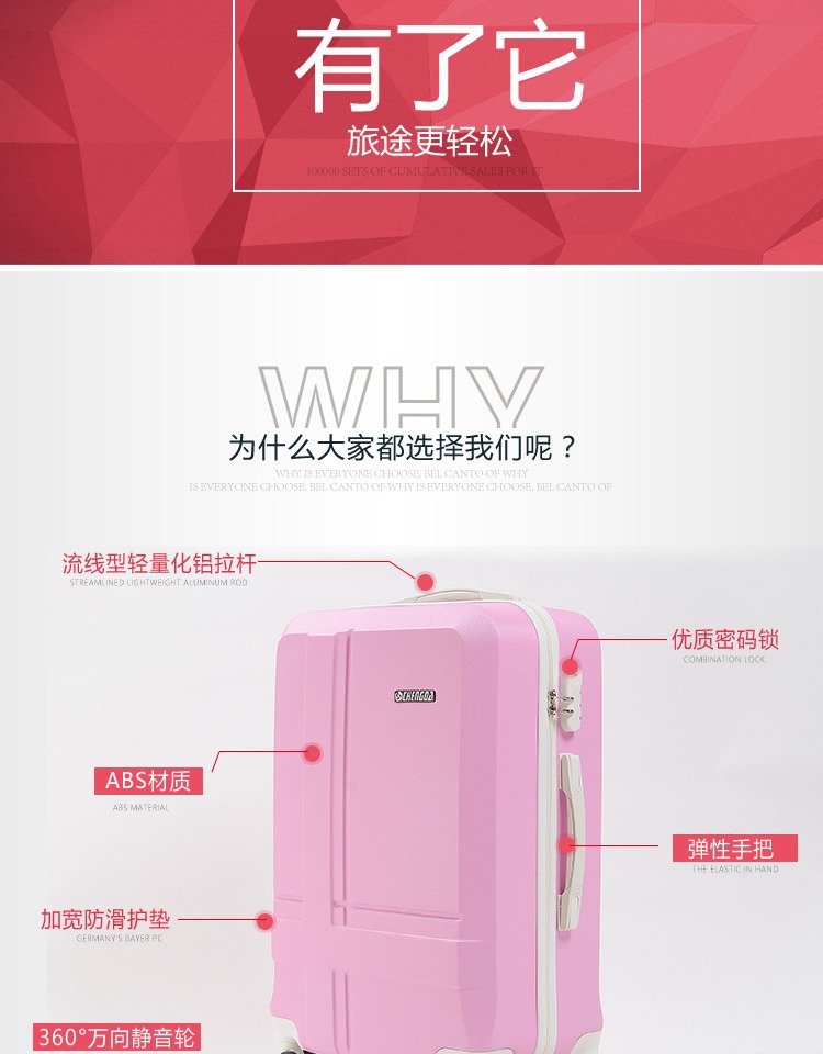 Vali dễ thương phổ biến bánh xe vali 20 inch người đàn ông nội trú 22 inch 24 inch nhỏ mật khẩu du lịch mới hộp nữ vali samsonite