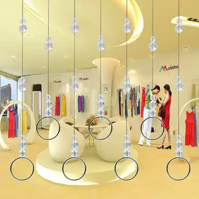 Clothes ring hanging Clothing store display rack wall hanging chain hanging bead chain Window props Crystal hanging chain