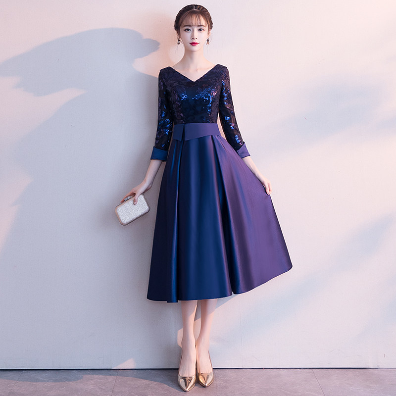 Evening dress lady banquets student temperament noble foreign dress small large chorus long dress presenter can normally wear