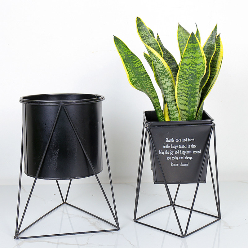 Iron Art Flower Pot Flower Barrel Vase Emulation Flower Green Planting Potted Potted Multi Meat Flower Arrangement Rack Living-room Swing Piece Eurostyle Adornment-Taobao