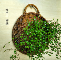 Willow woven flower basket flower pot flower ware wall hanging decorative pendant kitchen storage storage hanging basket hanging wall rattan weaving