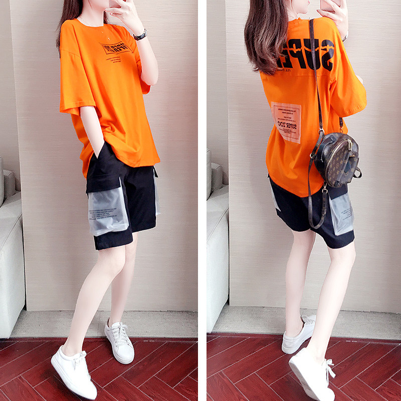 European Station Sports Shorts Suit Women Summer 2022 New Fashion Loose Korean version Leisure Two-style foreign pie