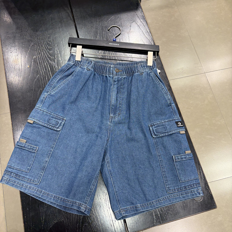 Converse Retro Jeans Casual Multi-Pocket Elastic Waist Shorts Men's 10028738 Converse Retro Jeans Casual Multi-Pocket Elastic Waist Shorts Men's 10028738