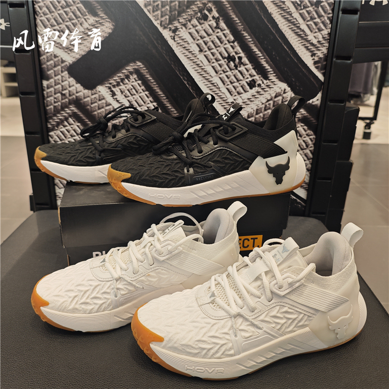 【Fenglei】Under Armour Men's Johnson Bull Head Knit Rock 6 Cushioning Sports Squat Training Shoes 3026534