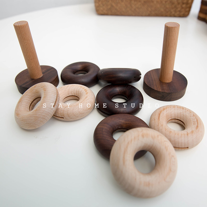 stay home wooden donut seal clip snack seal clip food tea seal strip storage