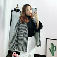 Mùa thu đông 2018 mới của phụ nữ Hàn Quốc nhỏ nước hoa làm dày len nhỏ phổ biến áo khoác len ngắn ngắn áo bomber nữ