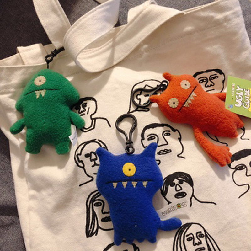 American retro ugly cute things cute strange little monster Longxiang backpack doll plush doll pendant