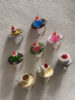 Limited-edition handmade mousse cake, Japanese niche personalized interesting coffee cup ring, Shoudao fruit plate open ring