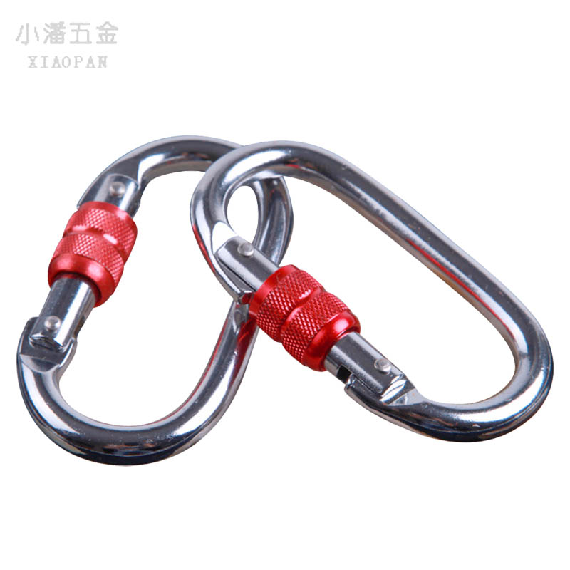 O-type rock climbing equipment main lock mountaineering thread runway type high-altitude safety adhesive hook multifunctional yoga hammock lock buckle