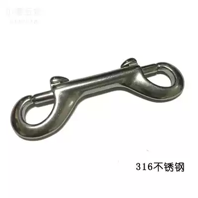 316 stainless steel double head hook spring hook buckle like reel hook BCD equipment safety diving buckle adhesive hook