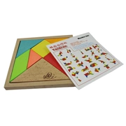 Đồ chơi giáo dục Tangram T-word Mystery Big T-T Game Mười hai câu đố Đồ chơi bằng gỗ Phát triển bản vẽ thông minh