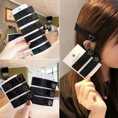 Black bbclip Korean Net red head trim clip hair hairclip edge clip girl hairclip back head hairclip female