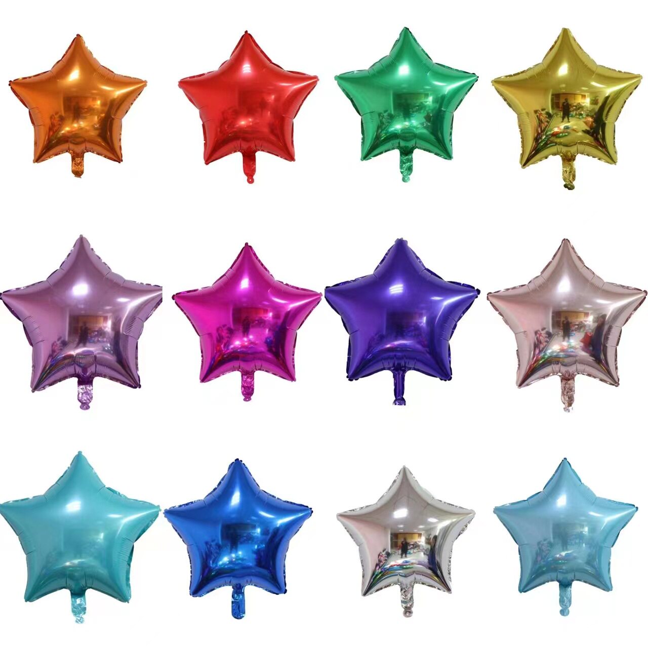 結婚式の部屋の装飾や幼稚園の誕生日パーティーの飾り付けに最適な、5/10/18インチサイズの五芒星アルミホイルバルーン