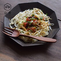 Mountain Sheen -- Dining Fork Dining Spoon Suit Wooden Creative Day Style Home Western Dining pasta with long handle Snack Fruit Fork