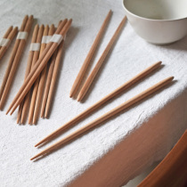 The Mountain Sheer) Yellow Sandalwood Chopsticks No Paint No Wax Day Style Pointed Anti Slip Domestic Public Chopsticks Cutlery Solid Wood Chopsticks
