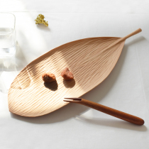 Mountain shades -- Guangyulan leafy wood disc original handmade wooden dishes Snack Snack Leaves Chinese creative dishes