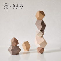 The Mountain Sheer) Five-colour stone solid wood creative toy for hand to play and decompress theorist home Ornament Pendulum