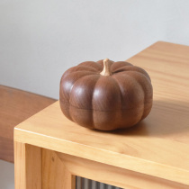 Mountain Sheen -- Pumpkin Tank Containing Box Solid Wood Snacks Candy Jar Pendulum storage jar