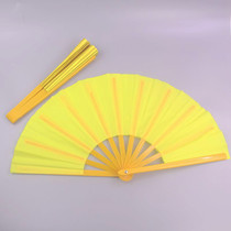 8 inch childrens storytfurther dance fan Taiji fan golden yellow performance practice props double-sided martial arts fan