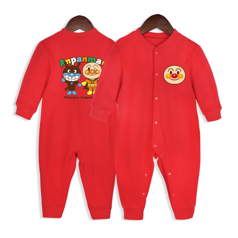 Em bé mùa thu 2019 mới 0-1 tuổi Anpanman jumpsuit mè đường phố màu hồng panther Bộ đồ leo núi Dumbo - Áo liền quần