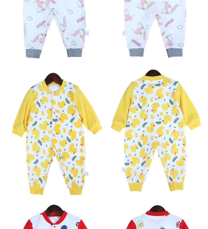 Em bé mùa thu 2019 mới 0-1 tuổi Anpanman jumpsuit mè đường phố màu hồng panther Bộ đồ leo núi Dumbo - Áo liền quần