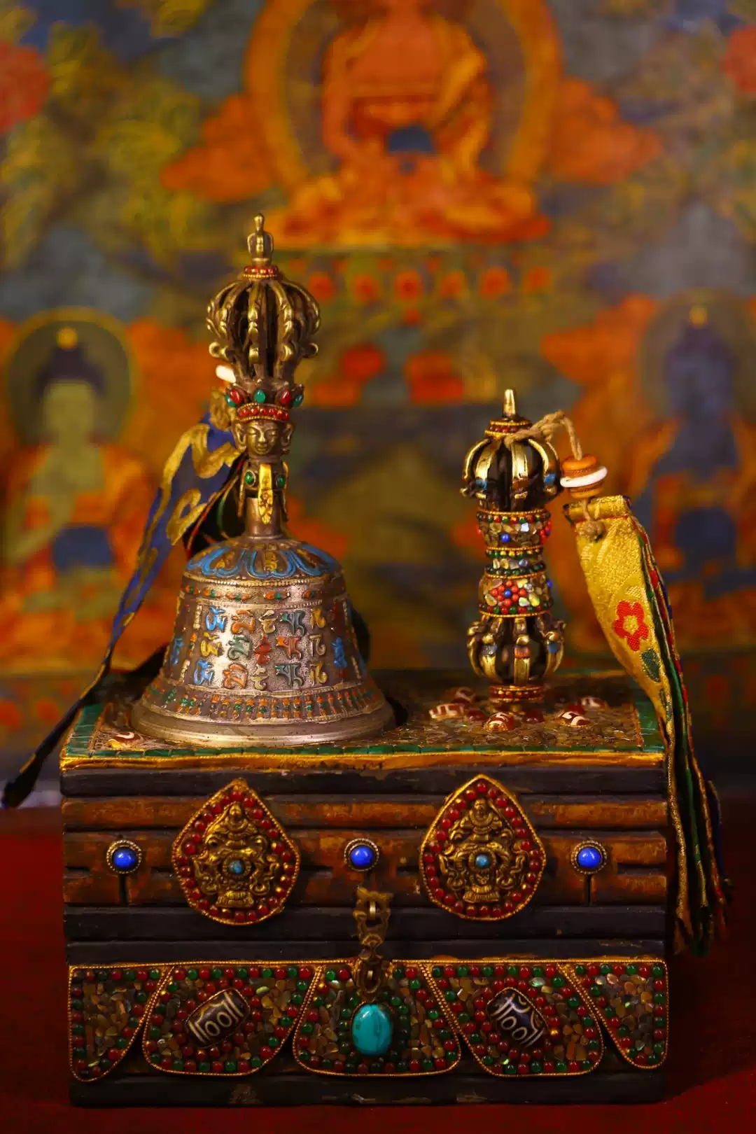 藏传用品天铁手工敲打錾刻老法器尸陀金刚降魔杵橛文玩杂项挂摆件