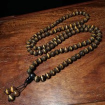 Tibetan natural fire offering old agate black and white first-line pharmacist round beads Buddha beads necklace jewelry 108 bracelets 8mm